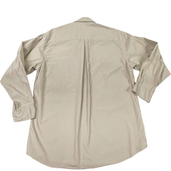 Geoffrey Beene Peached Cotton Button Up Dress Career Shirt Large 16.5 32/33 Beig - Picture 2 of 16